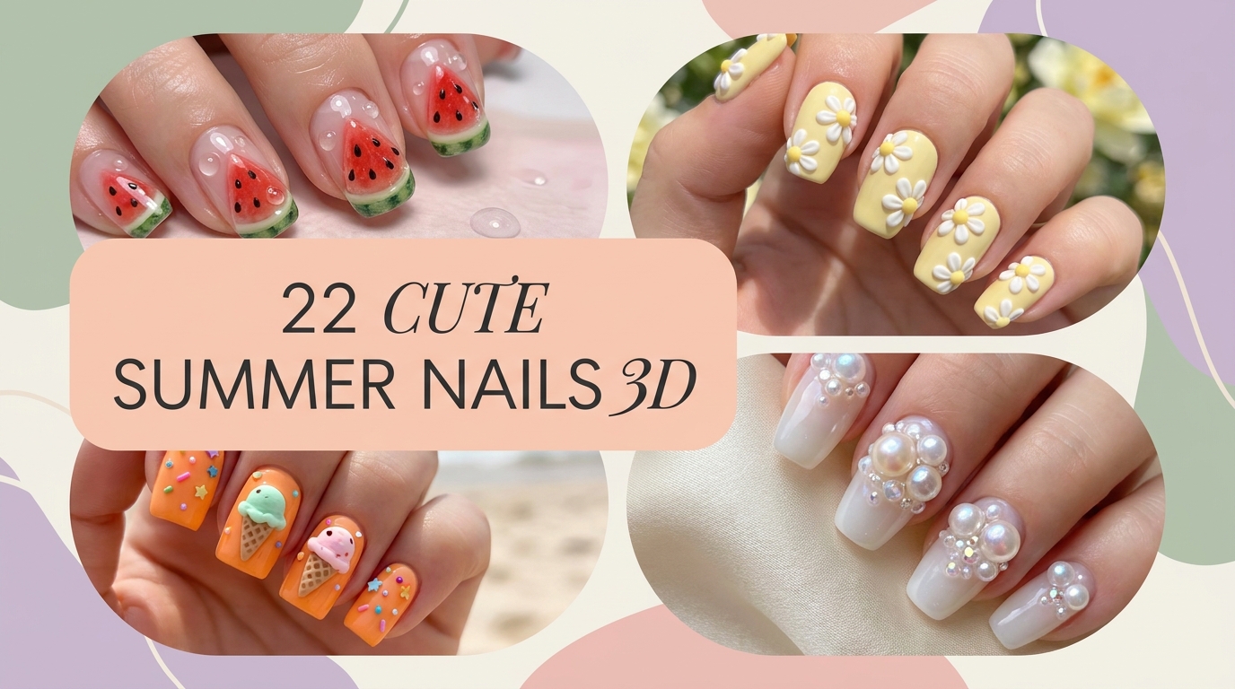 🍉 22 Cute Summer Nails 3D That Actually Pop Off