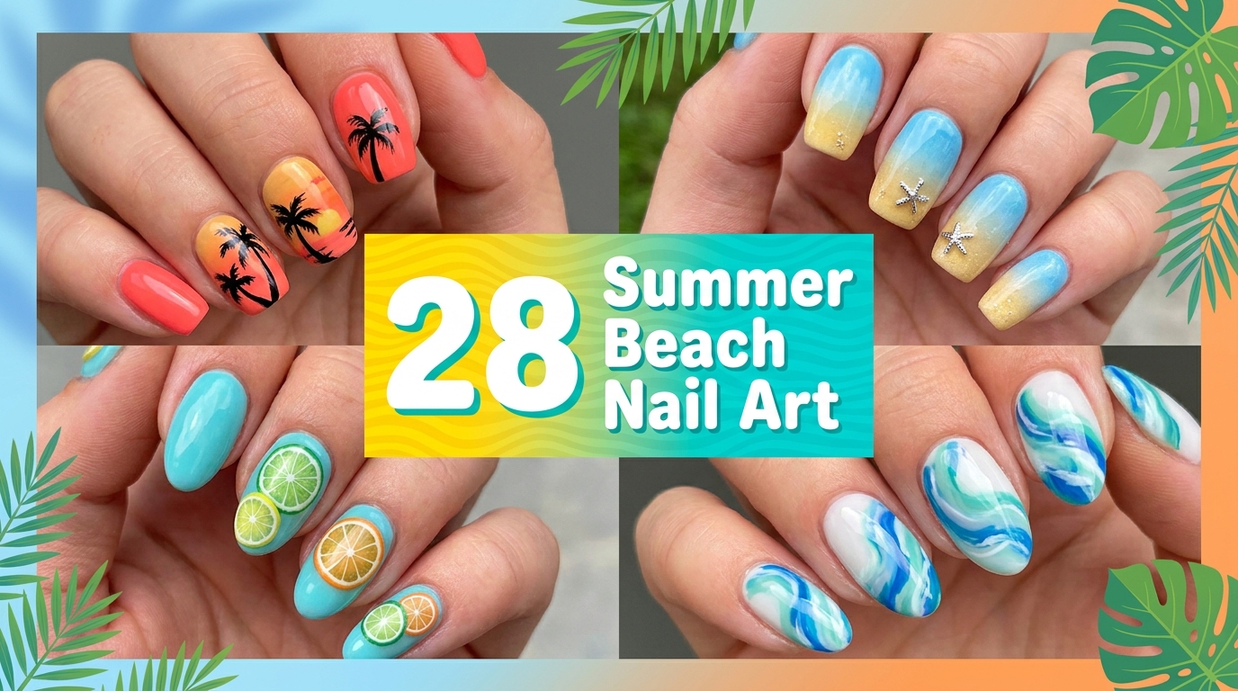 🏖️ 28 Playful Summer Beach Nail Art Looks for Sun-Soaked Days