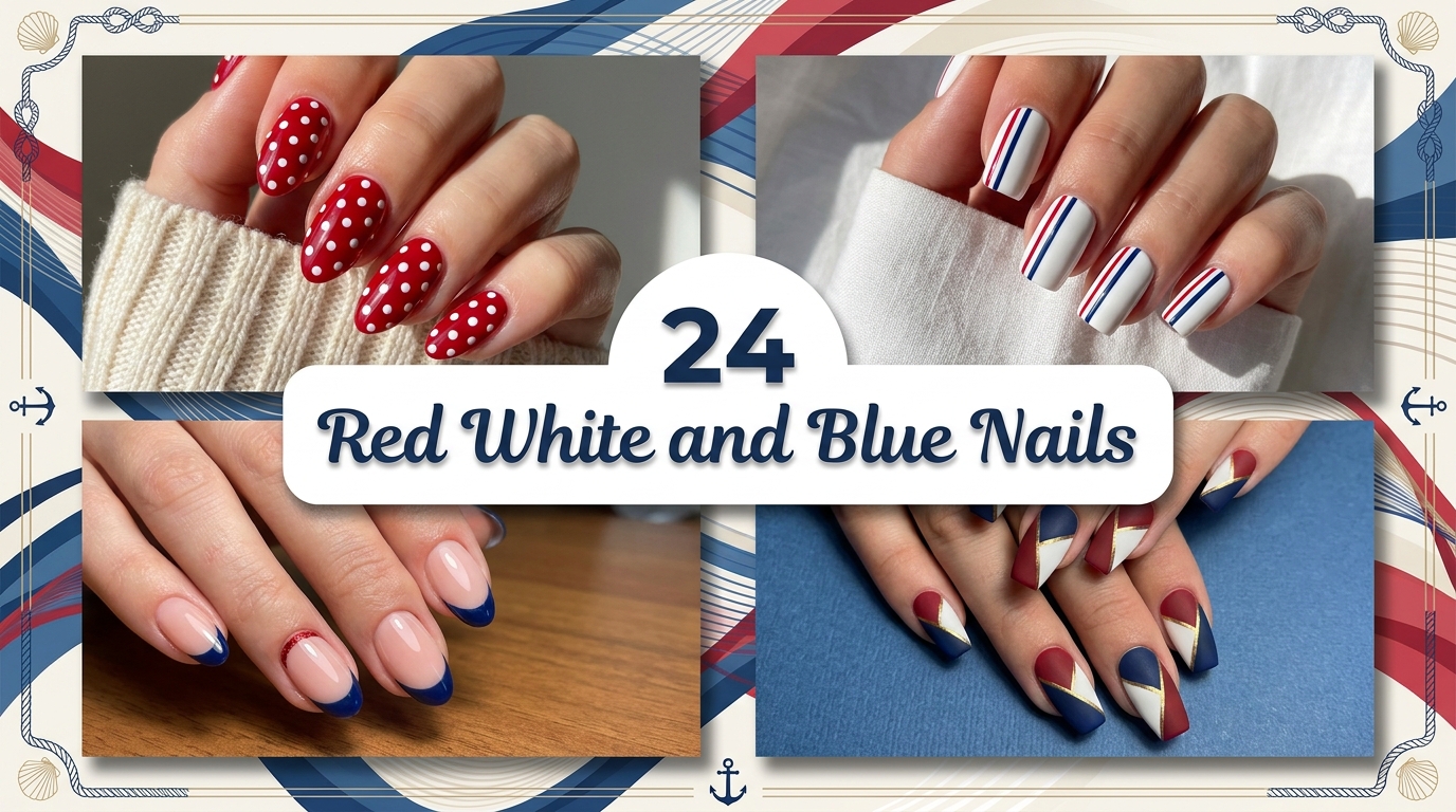 β 24 Red White and Blue Nails That Actually Slay