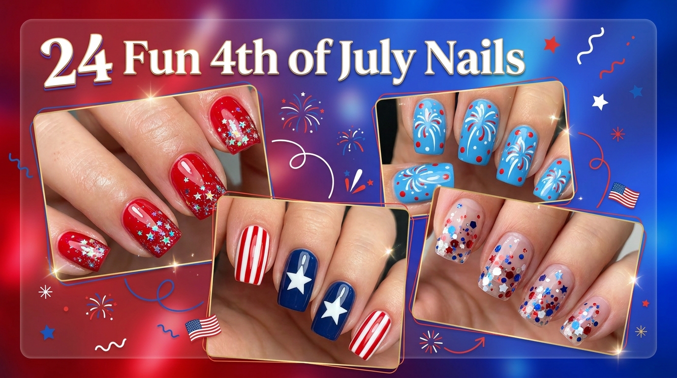 𧨠24 Playful fun 4th of july nails to Amp Up Your Celebration