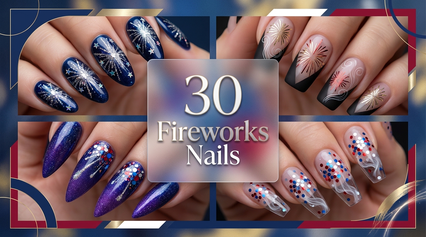 π 30 Viral Fireworks Nails to Light Up Your Manis