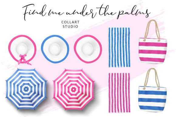 Handcrafted Beach Vacation Clipart Set