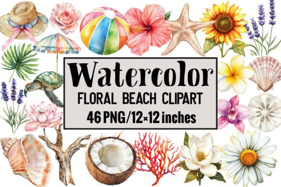 Elegant Floral Beach PNG Collection