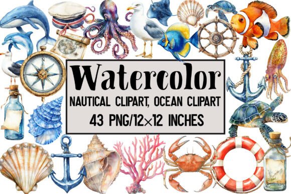 Nautical Ocean Clipart Collection