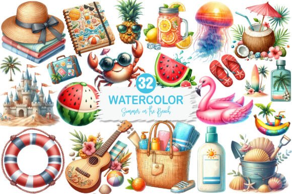 Beach-Themed Clipart Bundle