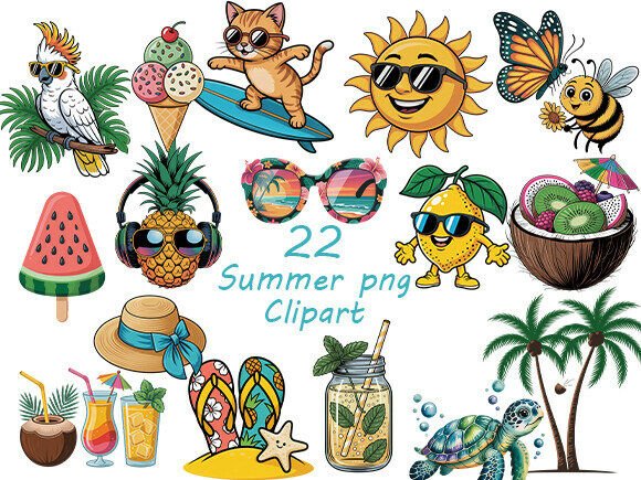 Summer Vibe Beach Clipart Collection