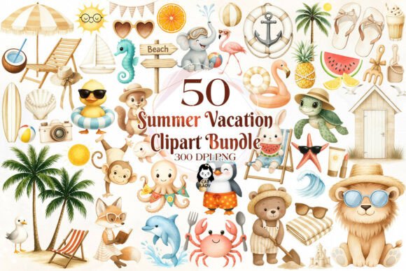 Summer Beach Clipart Collection