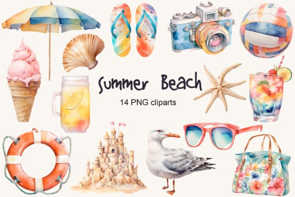 Summer Beach Illustration Pack