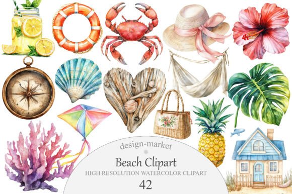 Vibrant Watercolor Beach Scenes