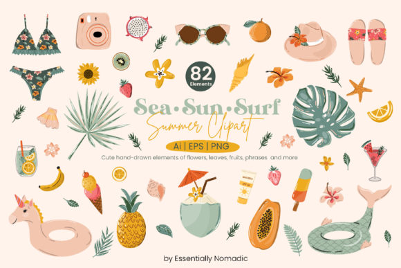 Summer Beach Clipart Collection