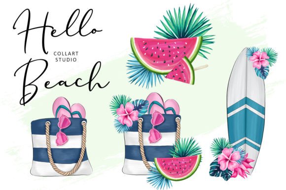 Hand-Drawn Summer Vacation Clipart Set