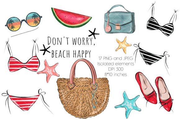 Summer Beach Clipart Set