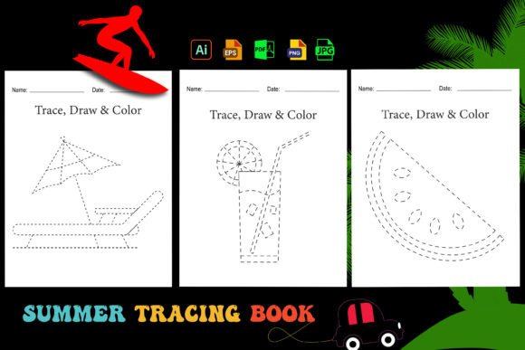 Summer Pencil Control Tracing Worksheets