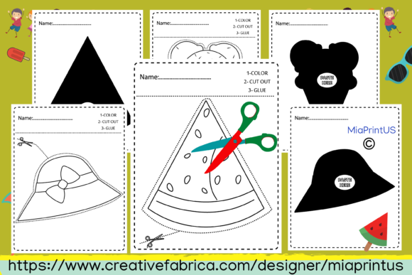 Summer Scissor Skills Cut-and-Paste Activity Pages