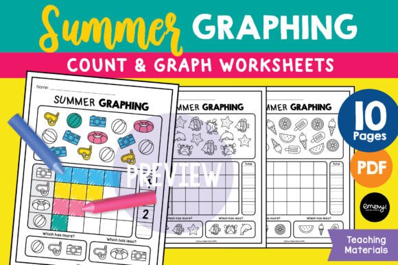 Summer Count and Graph Worksheets