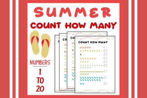 Summer Count & Number Recognition Worksheets 1–20