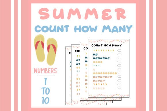 Summer Counting 1–10 Worksheets