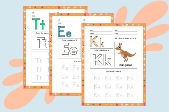 Summer Alphabet Tracing Worksheets