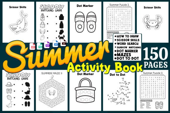 Summer Activity Workbook: 150 Pages of Puzzles & Games