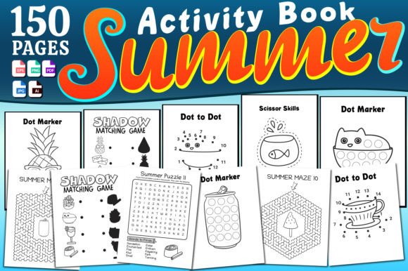 Summer Activity Workbook: Puzzles, Mazes, Drawing & Skills