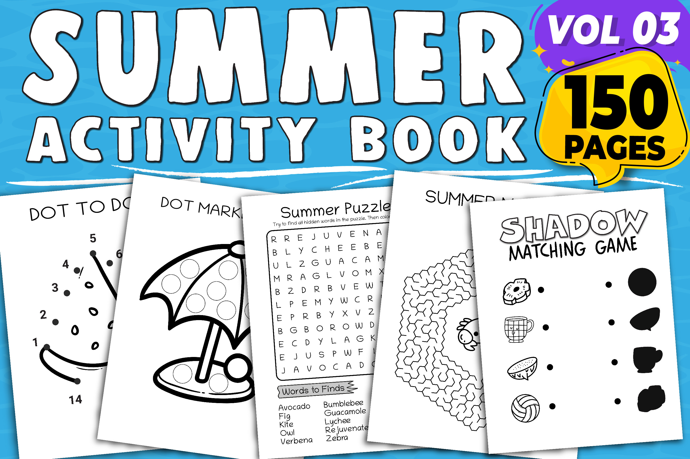 Summer Activity Workbook: Mazes, Puzzles, Drawing & Games