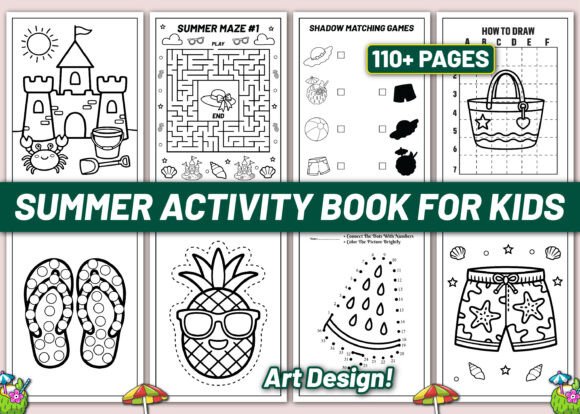 Summer Activity Book: Coloring, Mazes, Dot-to-Dot & Drawing