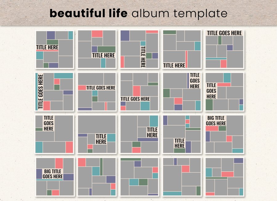 Digital Scrapbooking Album Template
