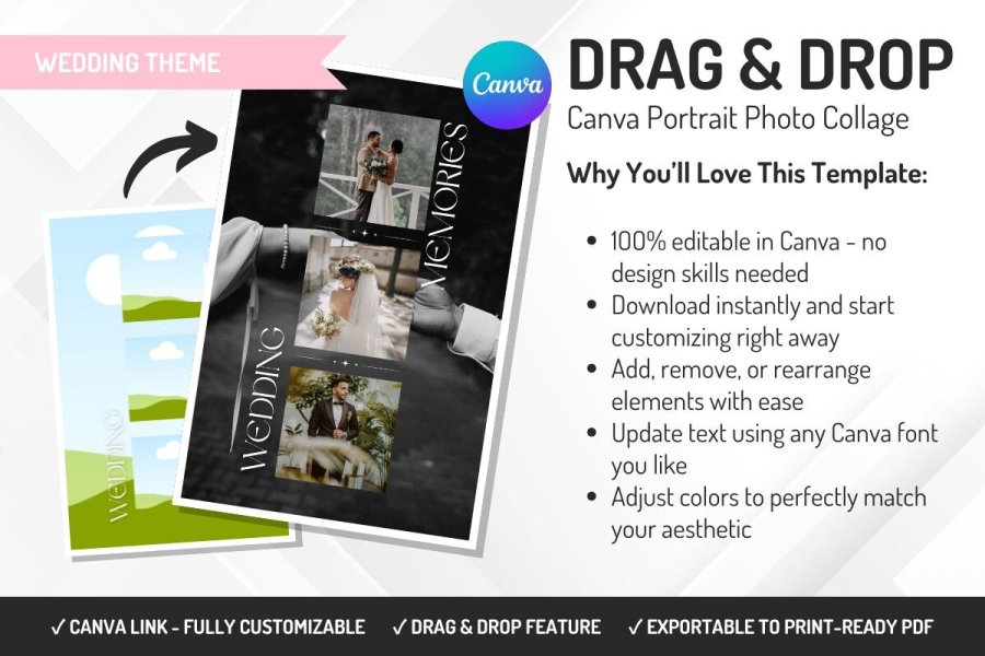 Wedding Collage Canva Template