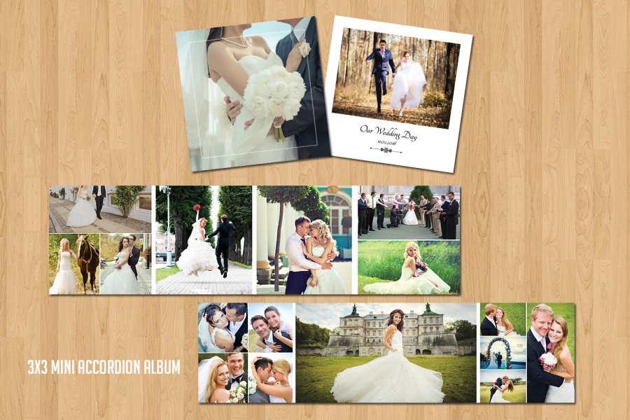 3x3 Wedding Mini Photo Album Template