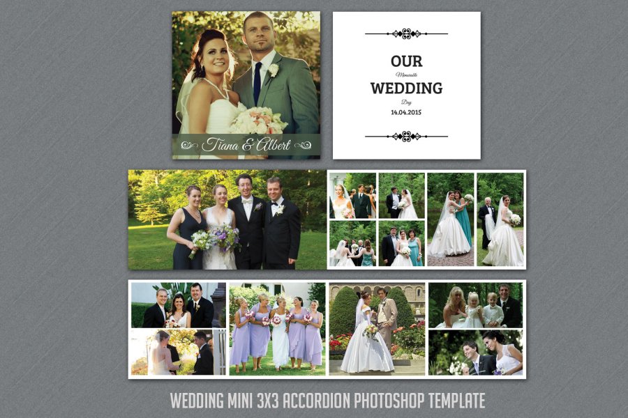 3x3 Wedding Accordion Album Template