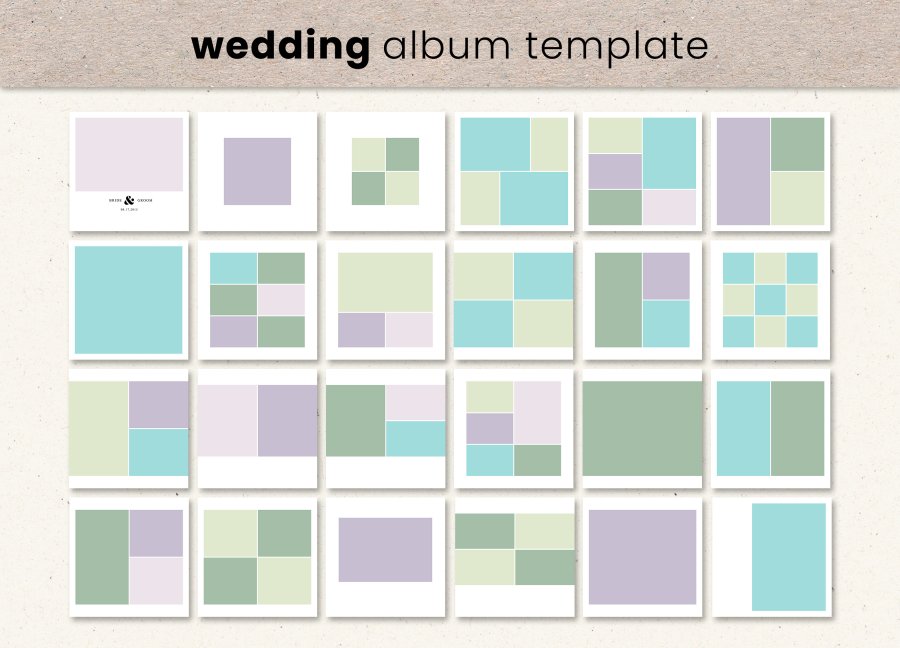 Elegant Wedding Album Design Set