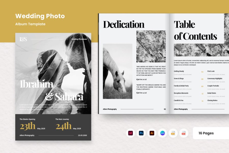 Elegant Wedding Photo Album Template