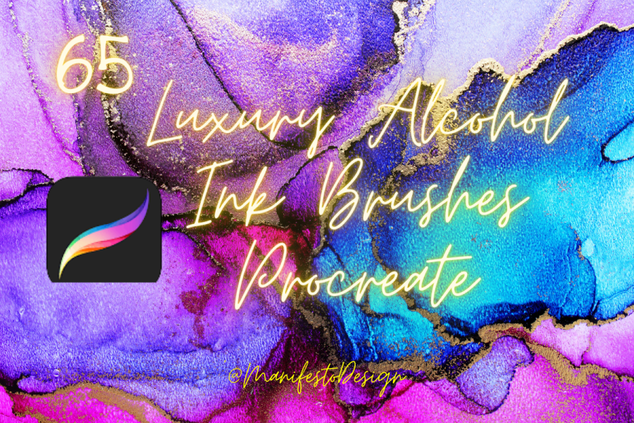 Luxury Alcohol Ink Brushes & Glitter Stamps for Procreate