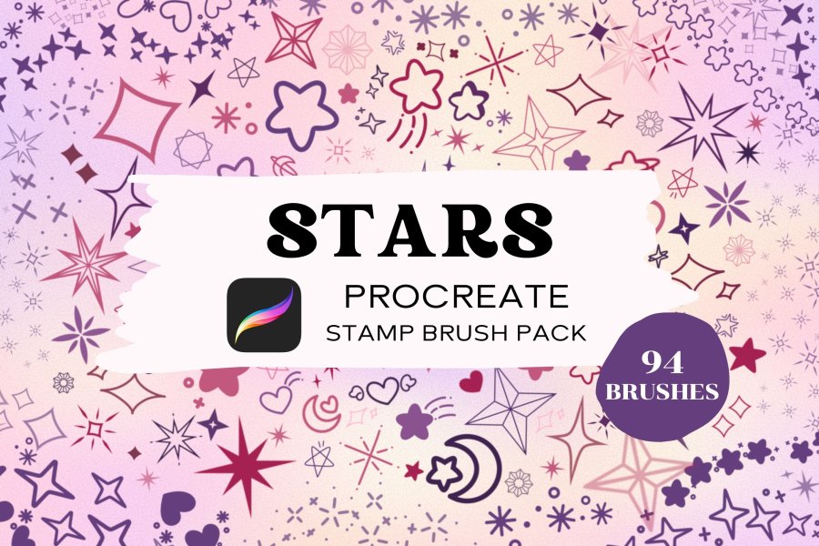 Stars Stamp Brush Pack for Procreate