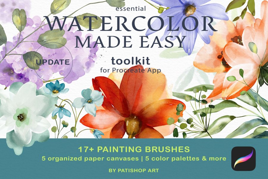 Watercolor Made Easy Brushes & Paper Set for Procreate