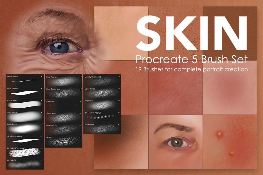 Realistic Skin Texture Brushes for Procreate
