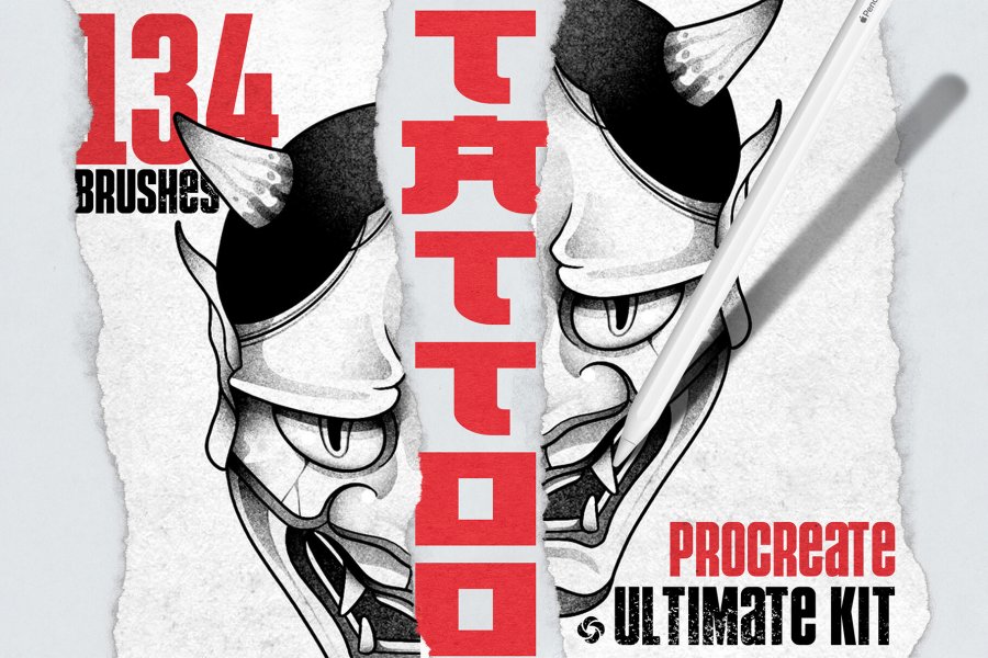 Procreate Tattoo Brush Set: Linework, Shading & Texture