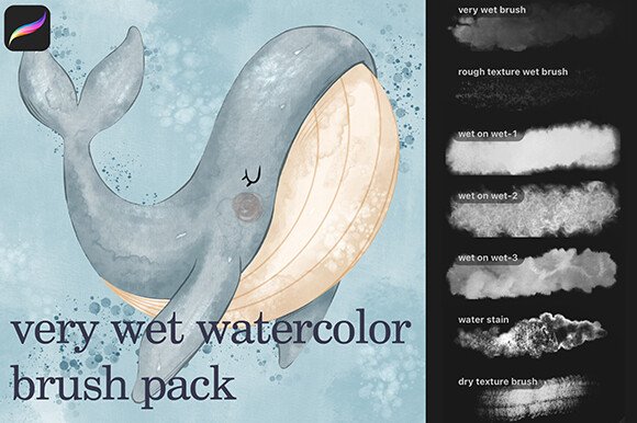 Very Wet Watercolor Brush Set for Procreate