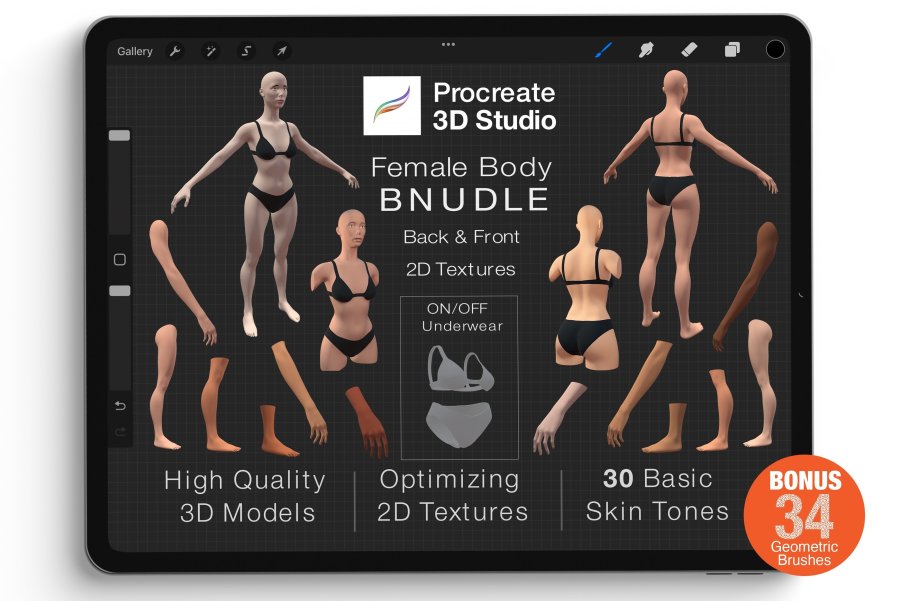 Procreate Female 3D Model Pack