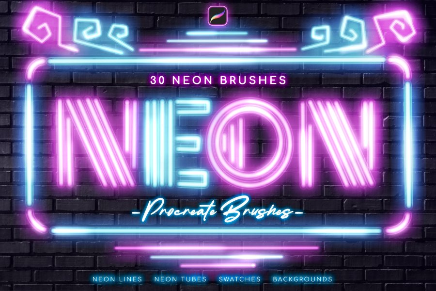 Neon Brushes & Glow Kit for Procreate