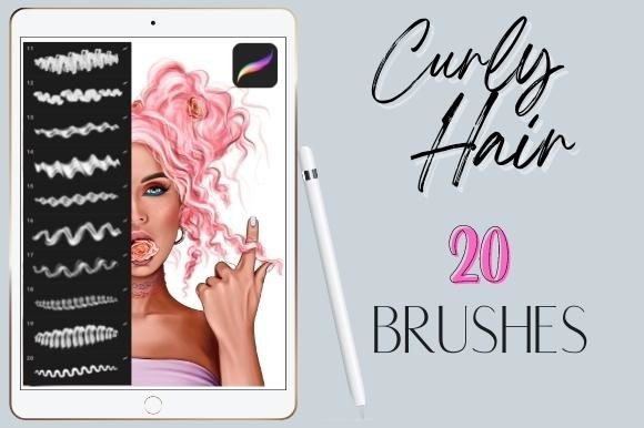 Curly & Wavy Hair Brushes for Procreate