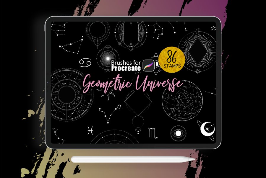 Geometric Universe Stamp Brushes