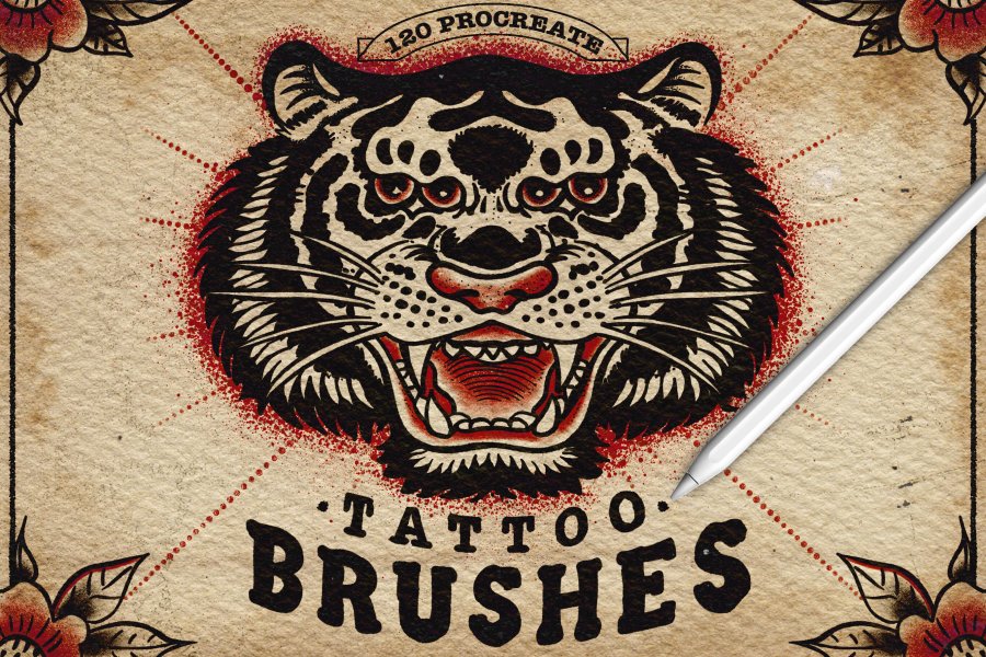 Tattoo Ink & Stipple Brush Collection for Procreate