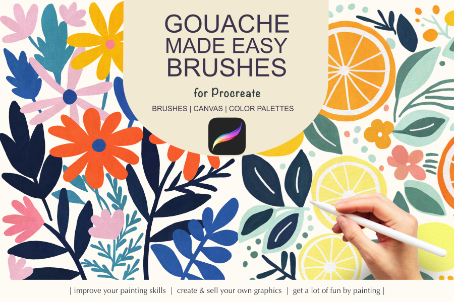 Gouache Brush & Stamp Kit for Procreate