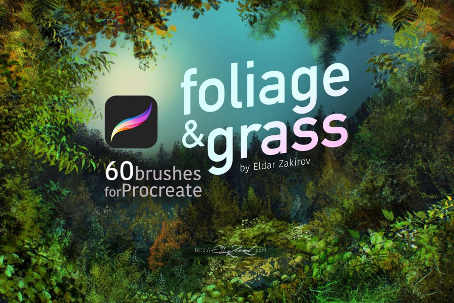 Foliage & Grass Brush Set – 60 Realistic Nature Brushes