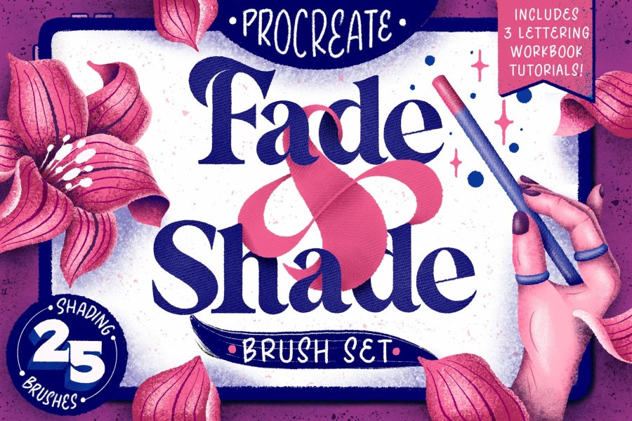 Fade & Shade Procreate Brush Set with Texture & Shading Tutorials