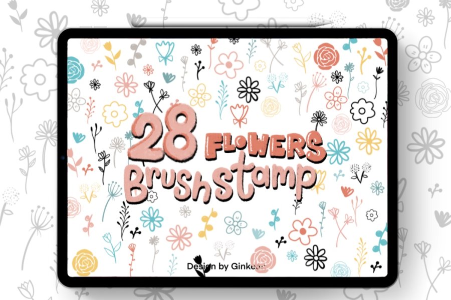 Flower Brush Stamp Set for Procreate