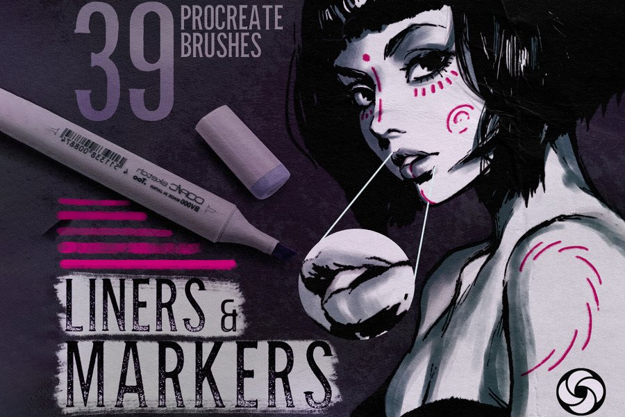 Procreate Liner & Marker Brush Set