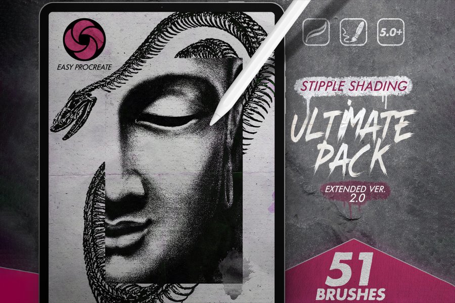 Stipple Shading Brush Set for Procreate