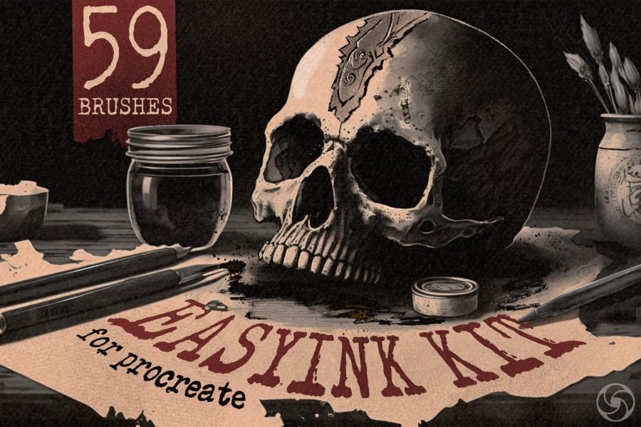 Realistic Ink Brush Set for Procreate